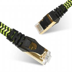 Cat7 Flat Patch cord Nylon braided