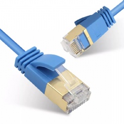 Cat6A Cat7 Slim FTP Patch Cord Blue