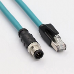 MX12 A code to RJ45 cat6A Of Industrial Camera Networking cable